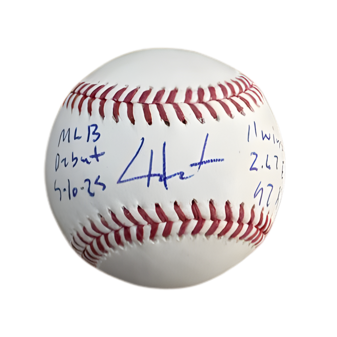 Cade Horton Autographed "MLB Debut 5-10-25, 11 Wins, 2.67 ERA, 97 K's" Stat Baseball