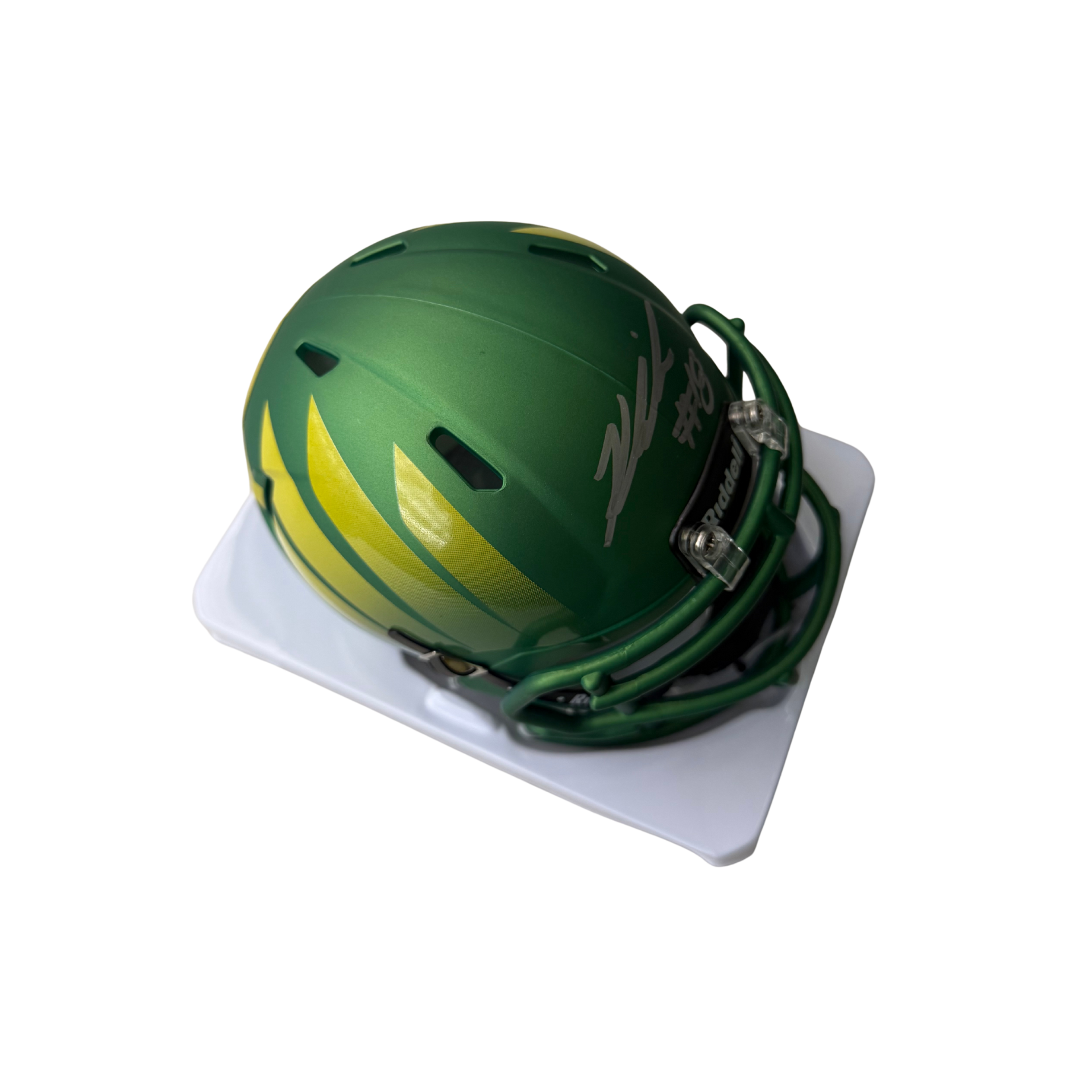 buy oregon ducks football helmet Kenyon Sadiq Autographed Green Oregon Wing Mini Helmet – Legends Memorabilia Collection