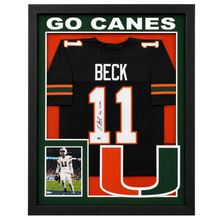 Framed Carson Beck Autographed "Go Canes" Black Custom Jersey