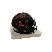 Carson Beck Autographed Miami Black Mini Helmet (Orange Signature)