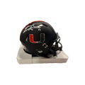 Carson Beck Autographed Miami Black Mini Helmet (Silver Signature)