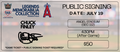 Chuck Finley Public Signing Ticket