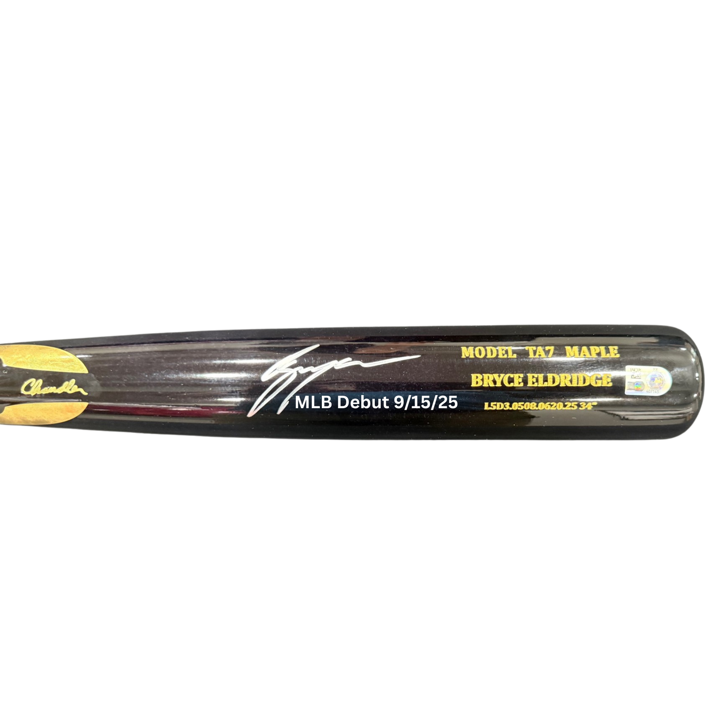 Bryce Eldridge Autographed "MLB Debut 9/15/25" Game Model Bat - (PRESALE)