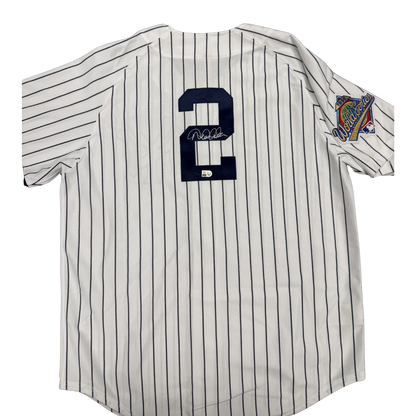 Derek Jeter Autographed 1996 WS Patch Mitchell & Ness Authentic Jersey
