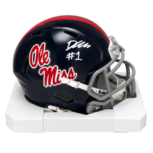 Deuce Alexander Autographed Ole Miss Navy Blue Mini Football Helmet