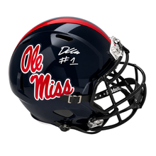 Deuce Alexander Autographed Ole Miss Navy Blue Replica Football Helmet
