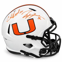 Ed Reed & Ray Lewis Autographed Miami Hurricanes White Lunar Full-Size Replica Helmet
