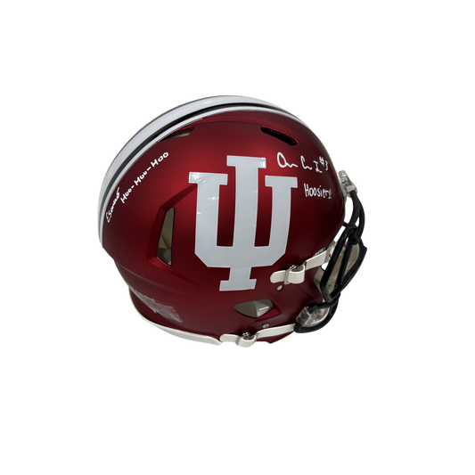 Elijah Sarratt and Omar Cooper Jr. Dual Autographed "Hoo-Hoo-Hoo & Hoosiers!" Indiana Authentic Football Helmet