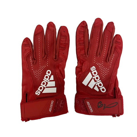 Eloy Jimenez Autographed Red Adidas Batting Gloves Pair