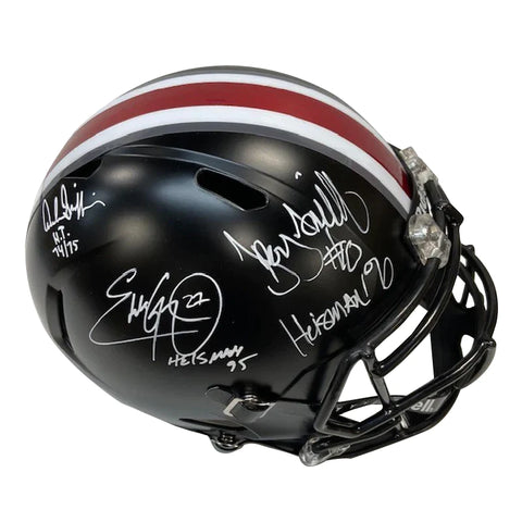 Archie Griffin, Eddie George & Troy Smith Autographed "Heisman" Ohio State Black Replica Helmet
