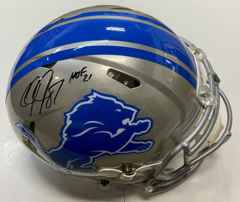 Calvin Johnson Autographed “HOF 21” Lions Authentic Football Helmet