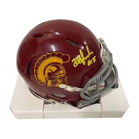 Drake London Autographed USC Trojans Maroon Speed Mini Helmet - Beckett