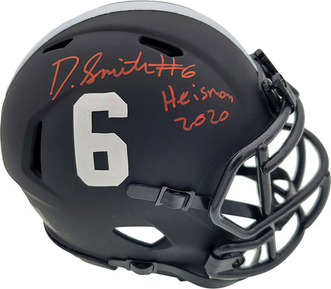 Devonta Smith Autographed "Heisman 2020" Eclipse Black Full-Size Replica Helmet
