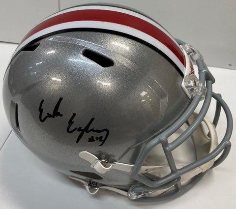 Emeka Egbuka Autographed Ohio State Silver Replica Helmet