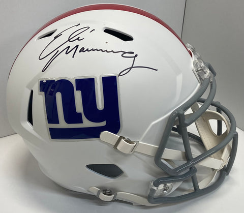 Eli Manning Autographed NY Giants Flat White Alternate Speed Replica Football Helmet