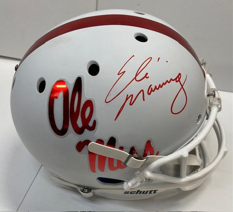 Eli Manning Autographed Ole Miss White Replica Helmet
