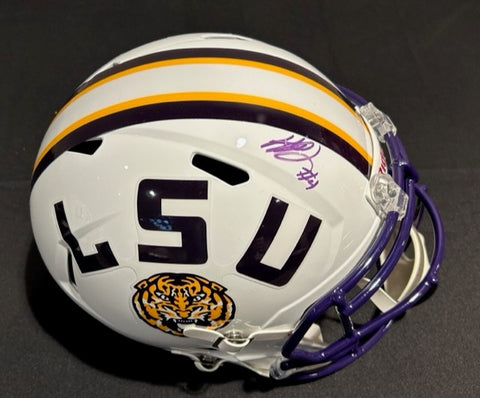 Harold Perkins Jr. Autographed LSU White Replica Football Helmet