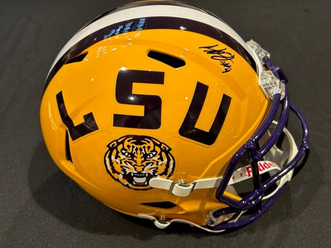 Harold Perkins Jr. Autographed LSU Yellow Replica Football Helmet