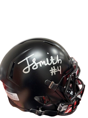 Jeremiah Smith Autographed Black Ohio State Replica Football Helmet