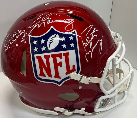 Peyton Manning, Eli Manning, & Archie Manning Triple Autographed NFL Shield Riddell Flash Speed Authentic Football Helmet