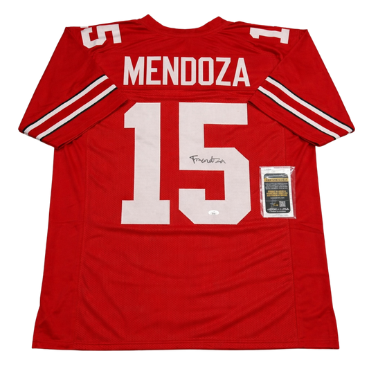Fernando Mendoza Autographed Red Custom Jersey
