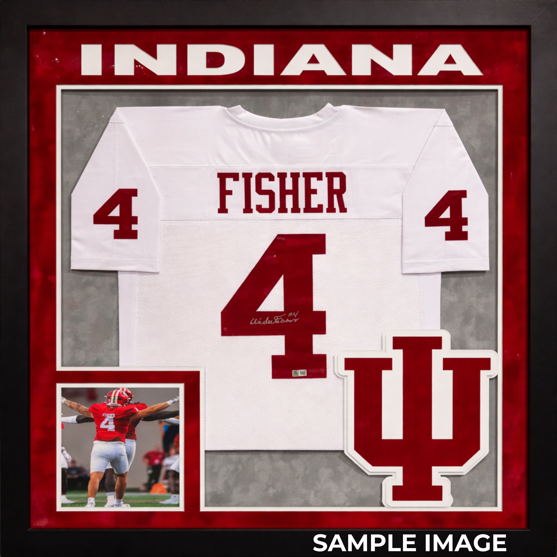Framed Aiden Fisher Autographed White Custom Jersey