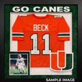 Framed Carson Beck Autographed Go Canes Orange Custom Jersey