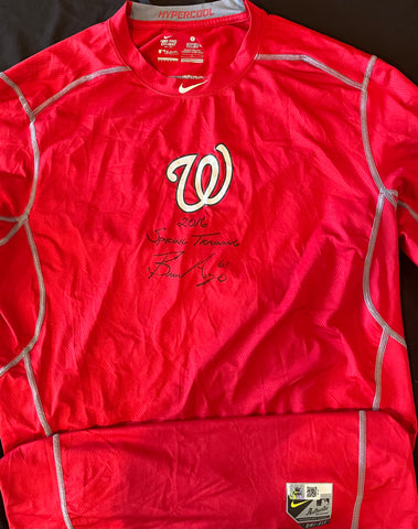 Bronson Arroyo Autographed Authentic Warm Up Shirt - Player's Closet Project