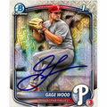 Gage Wood Autographed 1st Bowman Mojo Refractor Baseball Card