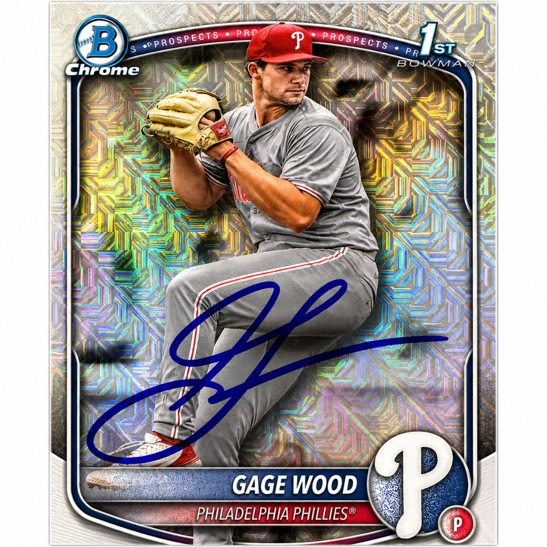 Gage Wood Autographed 1st Bowman Mojo Refractor Baseball Card