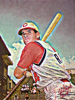 Cincinnati Reds Pete Rose Framed 12x18 Lithograph - 1 of 50