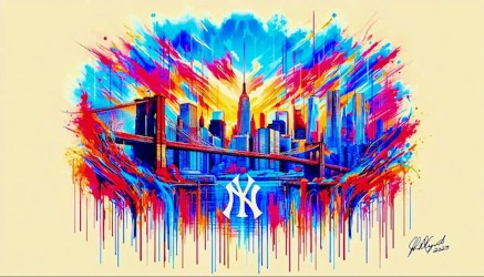New York Cityscape Abstract Yankees 1-25