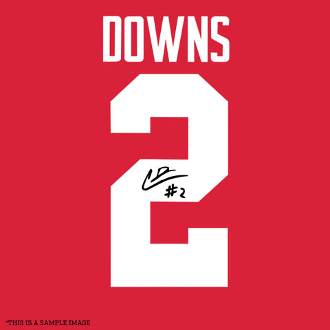 Caleb Downs Autographed Red Ohio State Custom Jersey - (PRESALE)