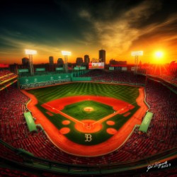 Boston Red Sox Fenway Park Framed 12x18 Lithograph - 1 of 50
