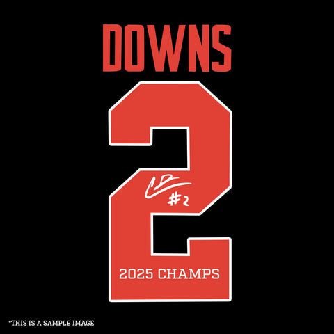 Caleb Downs Autographed "2025 CHAMPS" Black Ohio State Custom Jersey - (PRESALE)