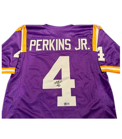 Harold Perkins Jr. Autographed LSU Purple Custom Jersey