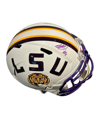 Harold Perkins Jr. Autographed LSU White Replica Football Helmet