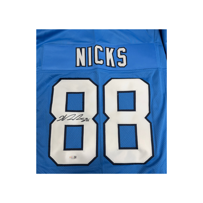 Hakeem Nicks Autographed Light Blue Custom Jersey