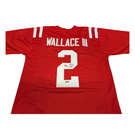 Harrison Wallace III Autographed Ole Miss Red Custom Jersey