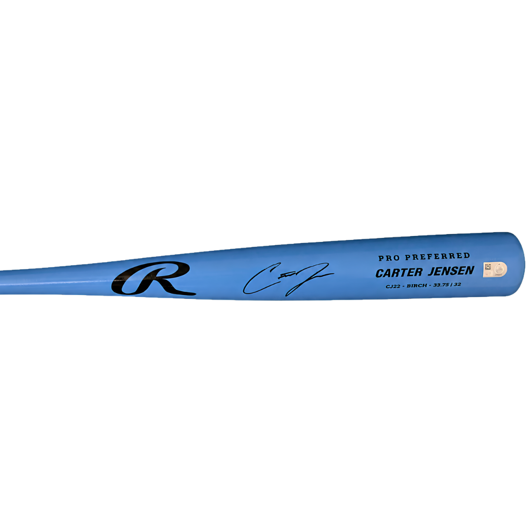 Carter Jensen Autographed Blue Rawlings Game Model Bat