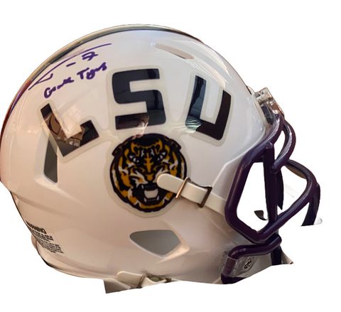 Tyrann Mathieu Autographed "Geaux Tigers" LSU Replica White Full Size Football Helmet