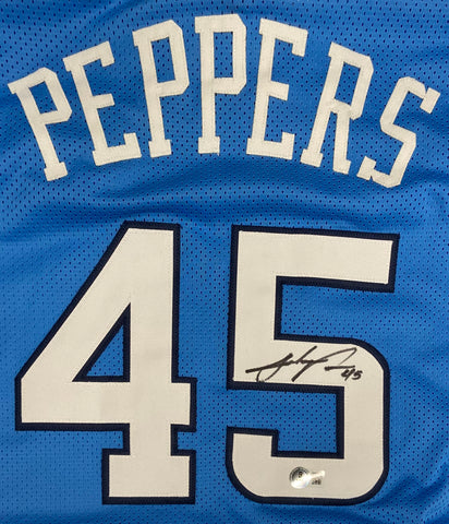 Julius Peppers Autographed Custom Blue Basketball Jersey