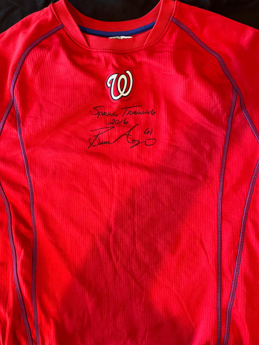 Bronson Arroyo Autographed Authentic Warm Up Shirt - Player's Closet Project