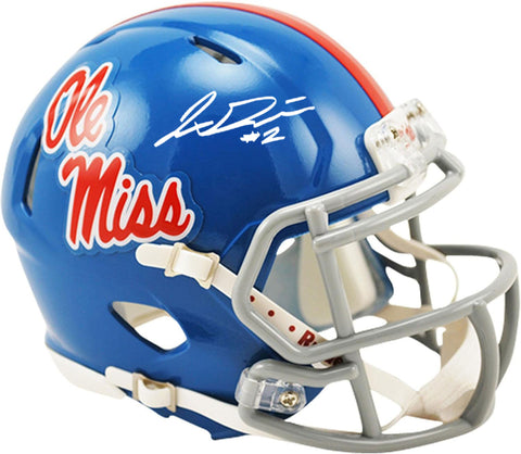 Jaxson Dart Autographed Ole Miss Powder Blue Mini Helmet