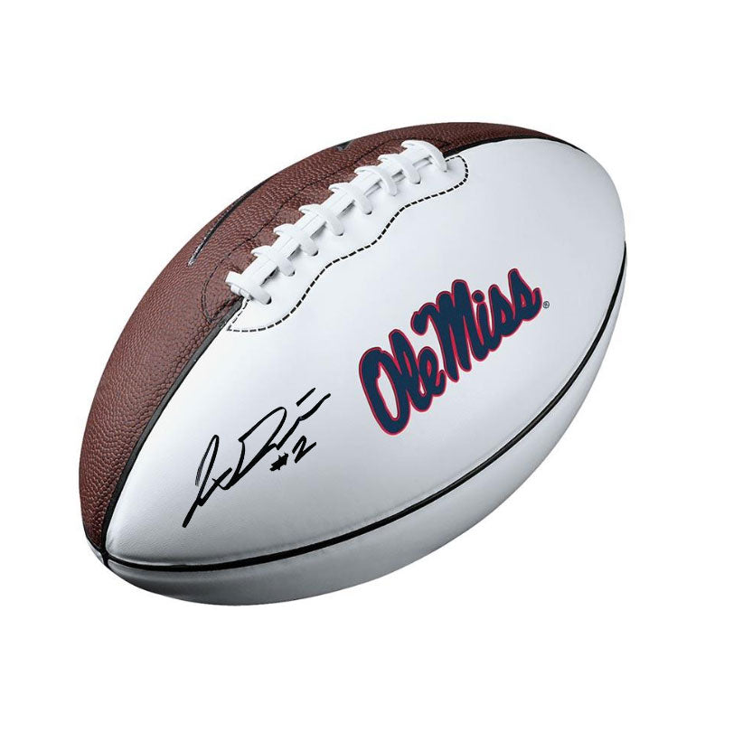 Autographed football on sale