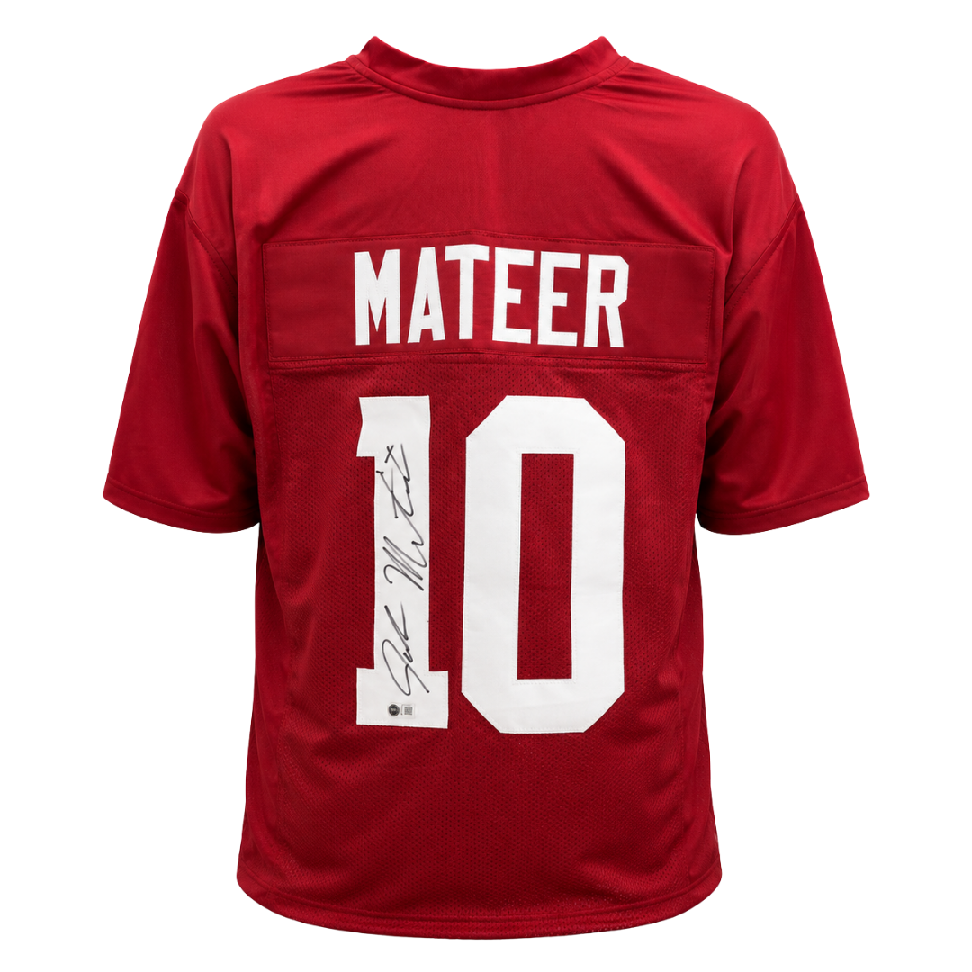 John Mateer Autographed Red Custom Jersey
