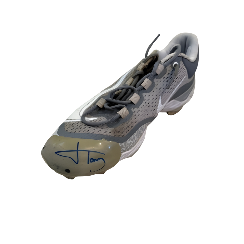 Jonah Tong Autographed Game Used Grey Nike React Cleats (Pair) (Jonah Tong's Personal Collection)