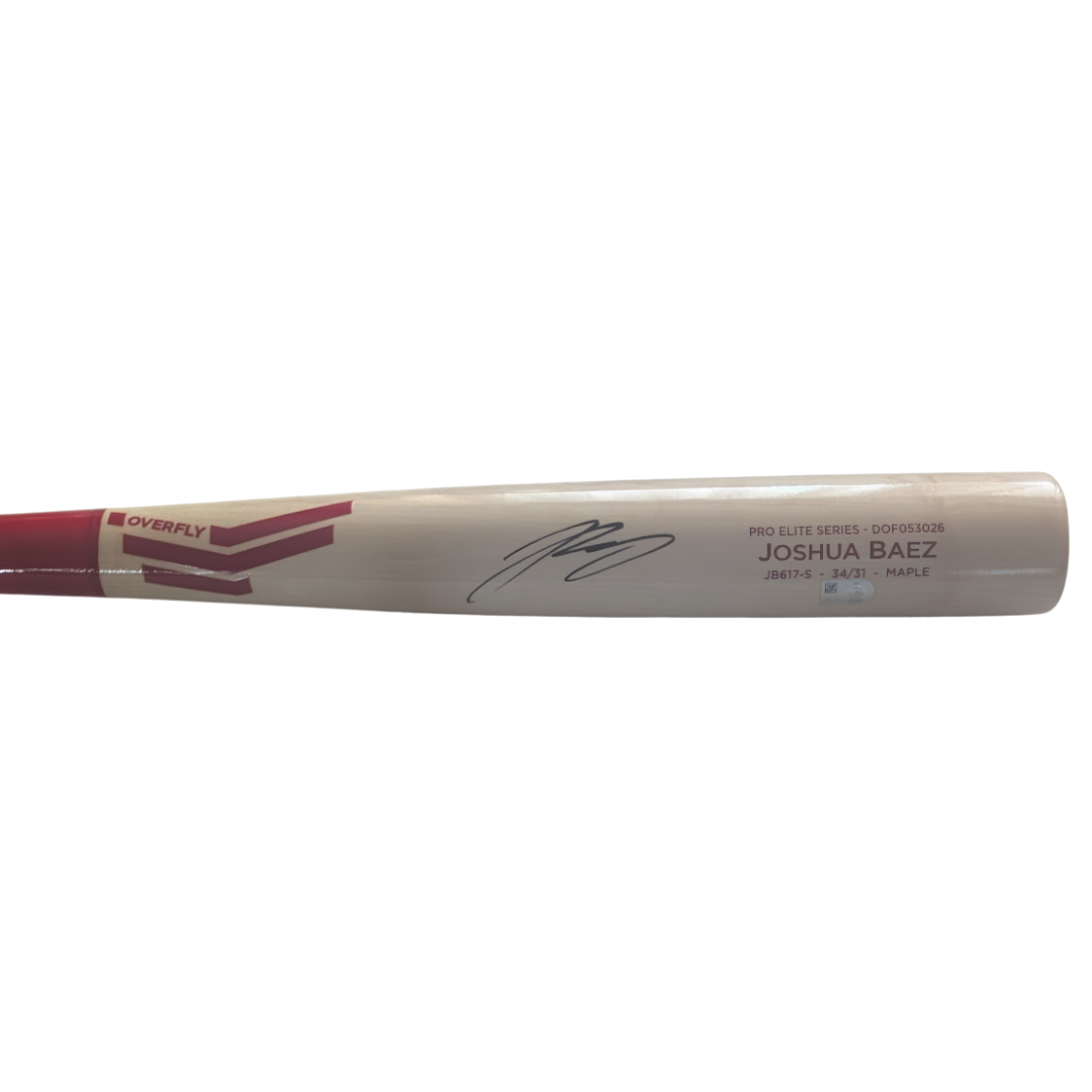 Joshua Baez Autographed Blonde Game Model Bat (Red Handle)