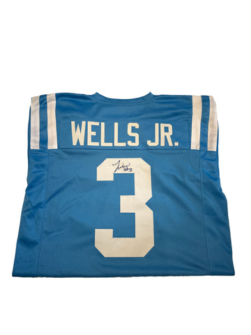 Antwane “Juice” Wells Jr. Autographed Powder Blue Custom Jersey