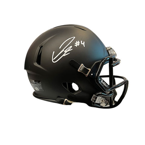 Julian Fleming Autographed Ohio State Black Mini Football Helmet